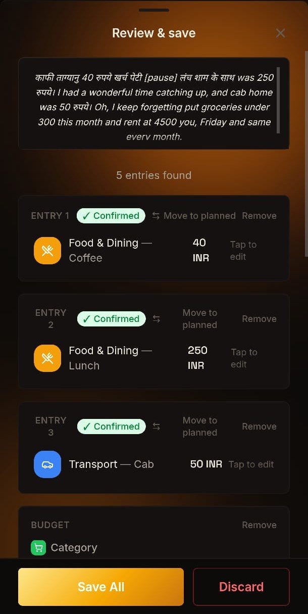 Multi Transaction Spend Entries
